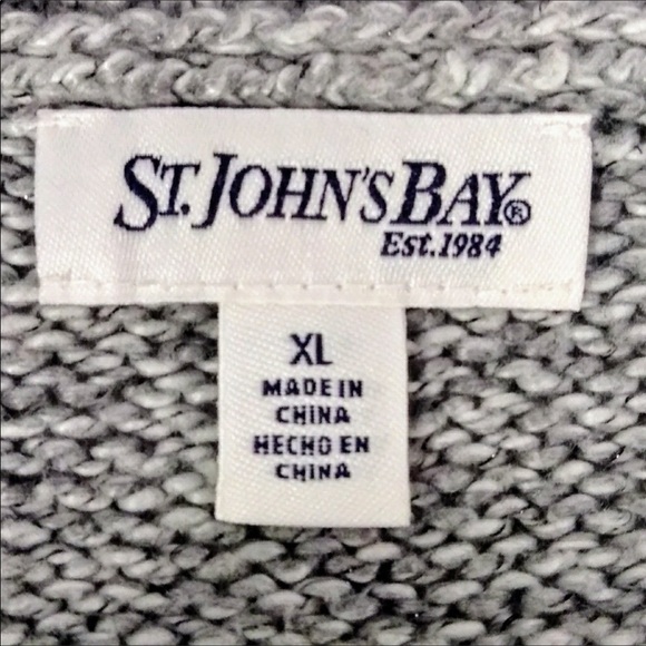 St. John’s Bay Grey Gray Crew Neck Sweater Preloved Sz XL No Defects Like New - Picture 3 of 3